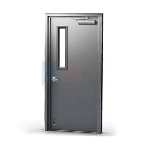 Metal doors with glass