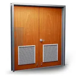 wooden double door